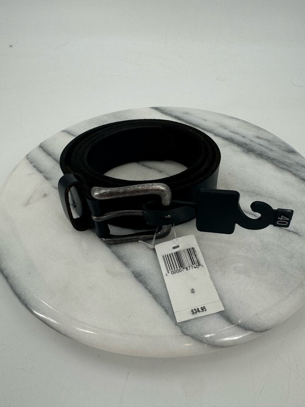 NWT Black leather mens belt